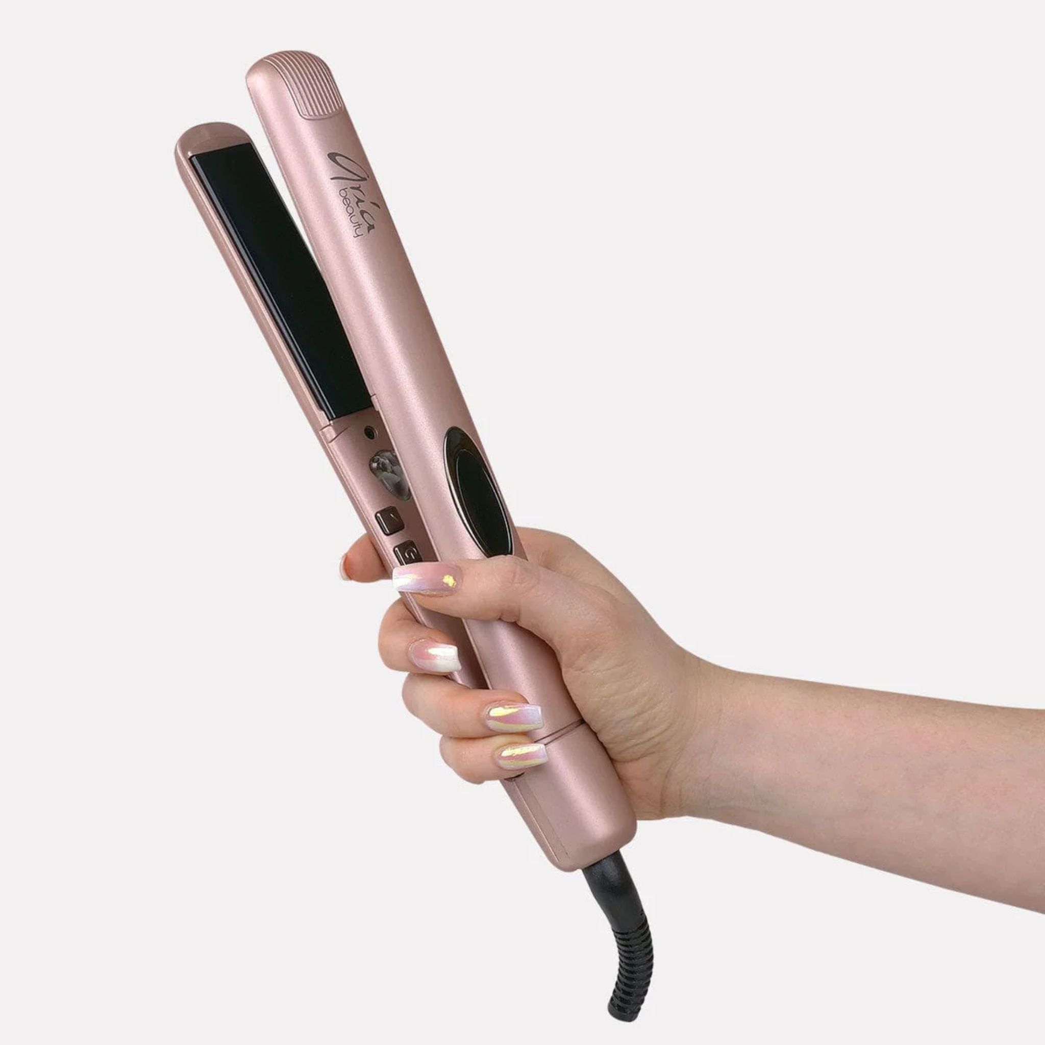 Aria Beauty - 1" Rose Gold Infrared Ceramic Hair Straightener / Flat Iron